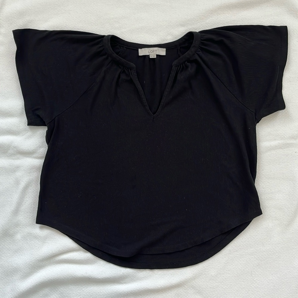 LOFT Basic Black Shirt Size Xs
